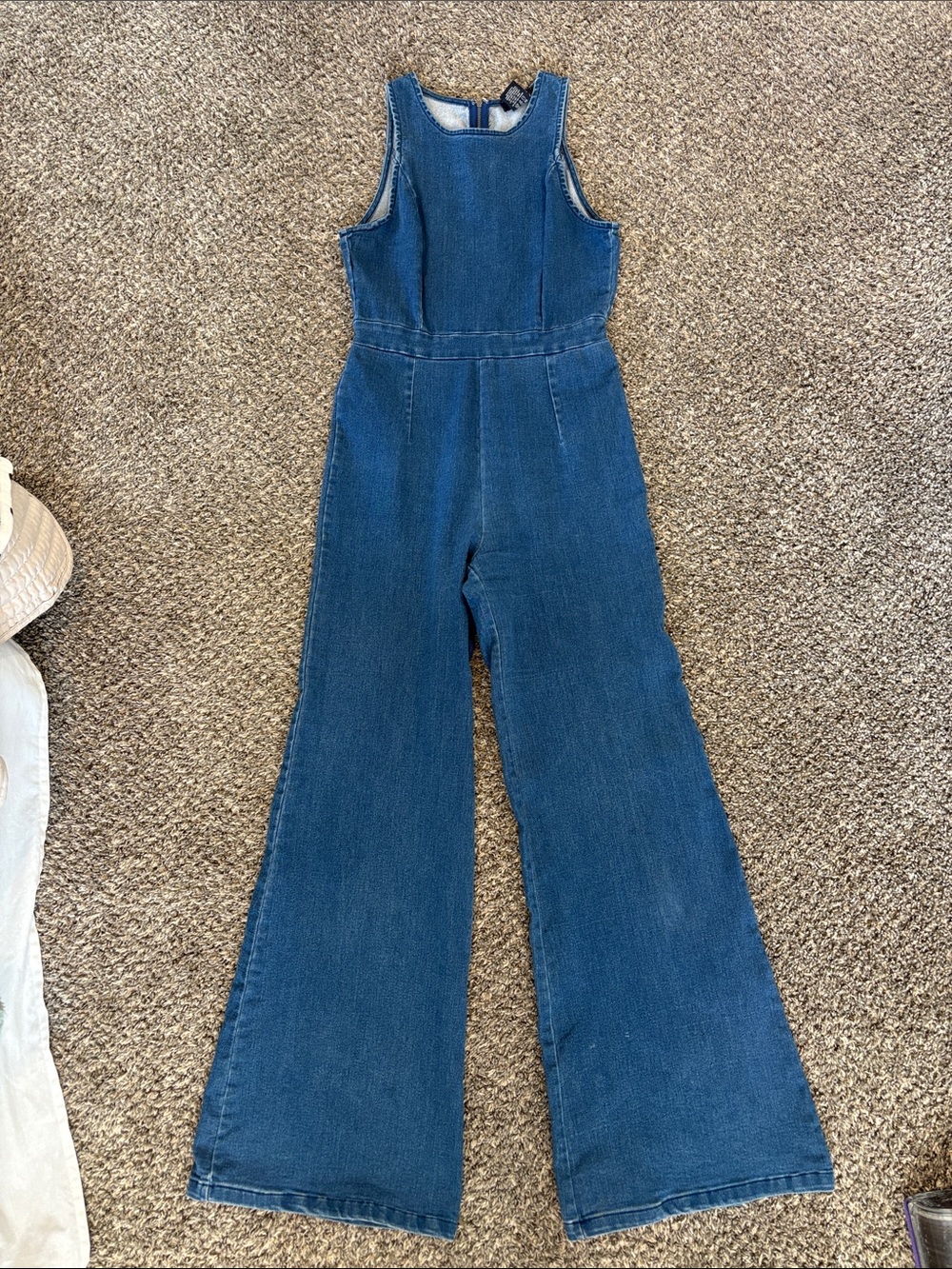 Jealous Tomato Dark Blue Denim Wide-Leg Jumpsuit